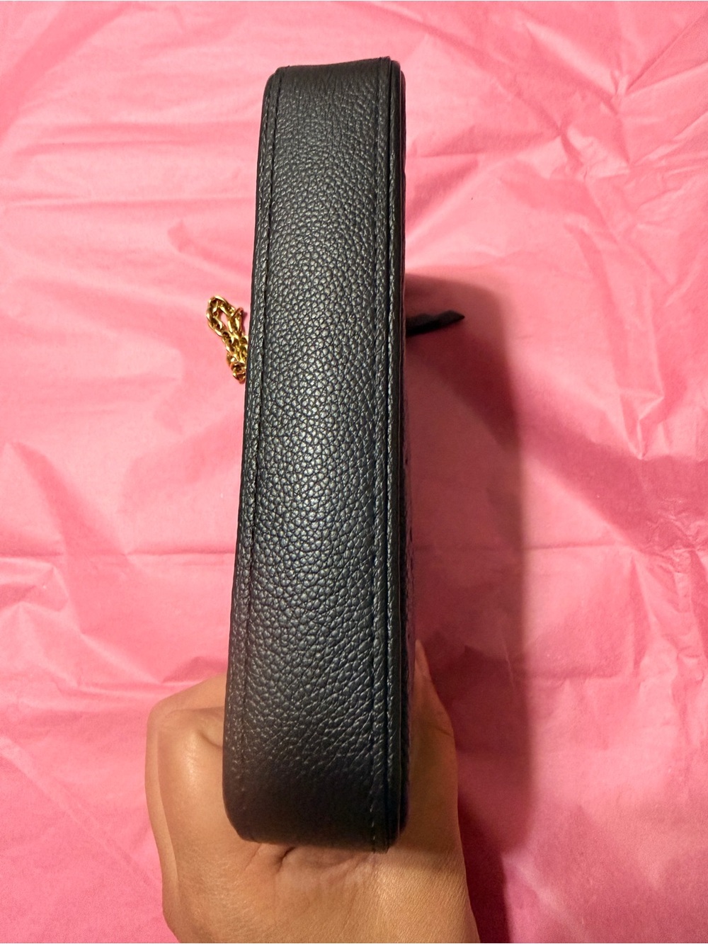 Louis Vuitton Black Embossed Monogram Chain Mini Pochette - Picture 6 of 9